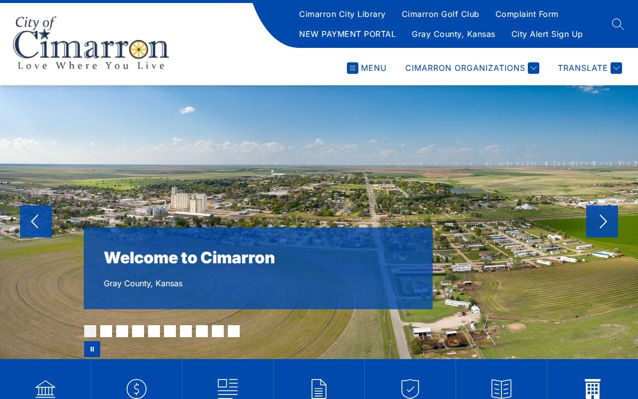 Official City of Cimarron website used to confirm municipal court contacts