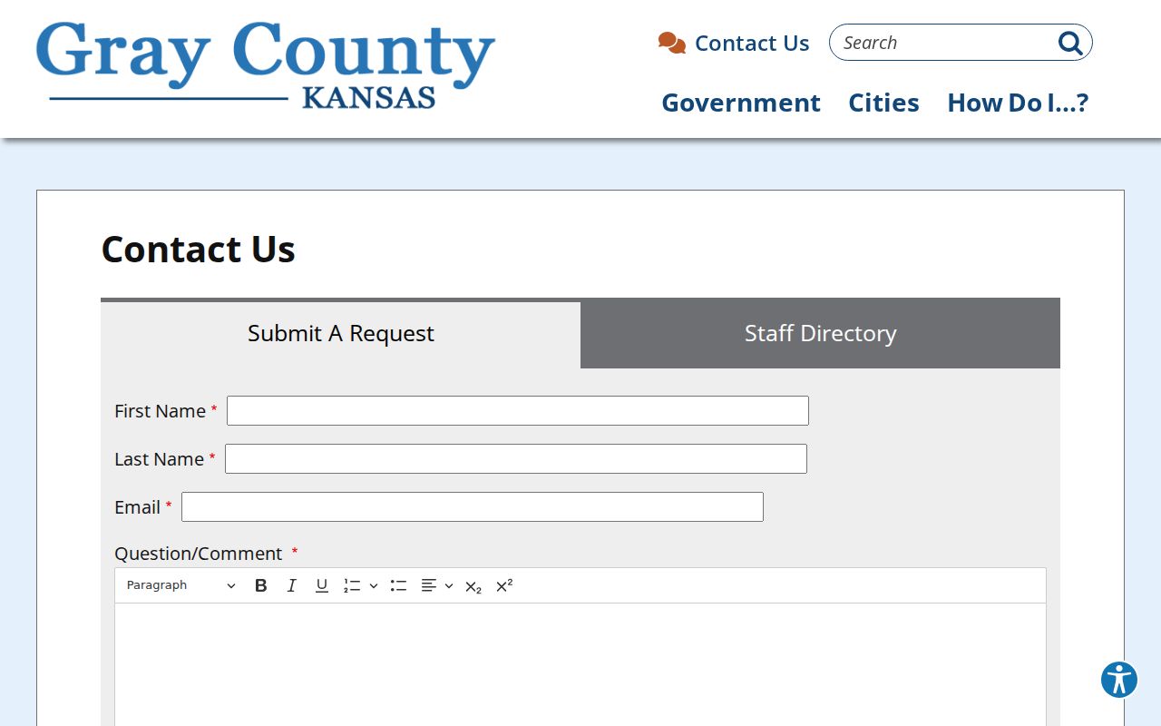 Gray County court docket county contact directory
