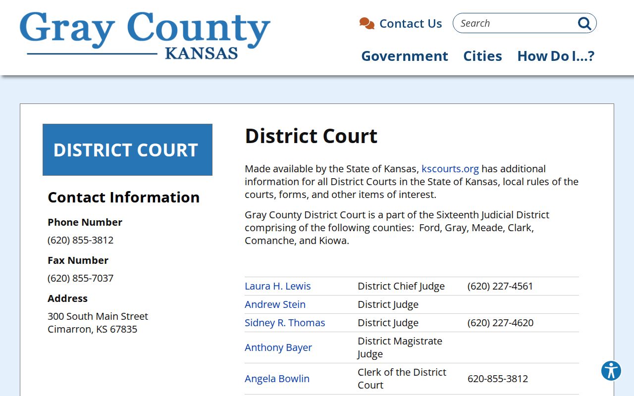 Gray County court docket District Court source