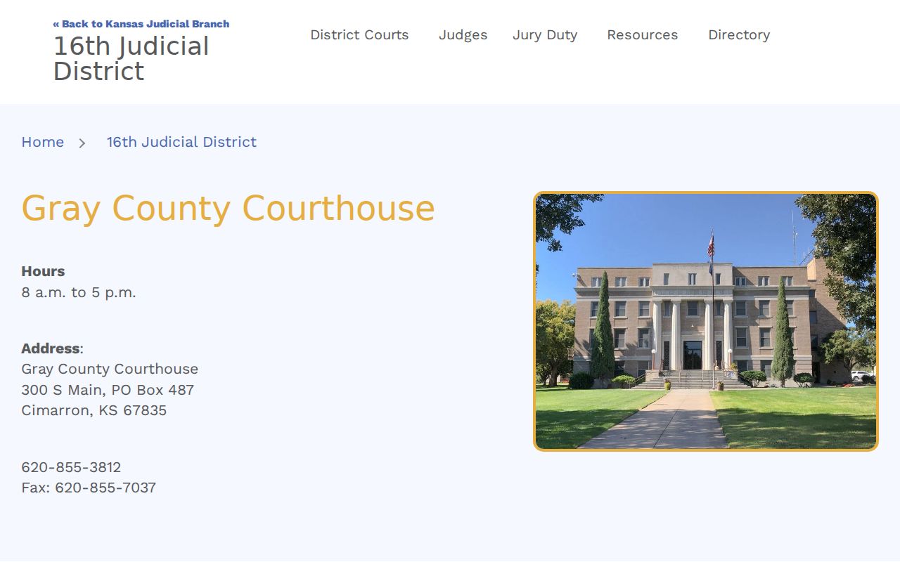 Gray County court docket official courthouse listing